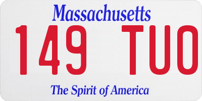 MA license plate 149TU0