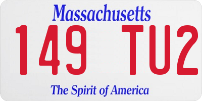 MA license plate 149TU2