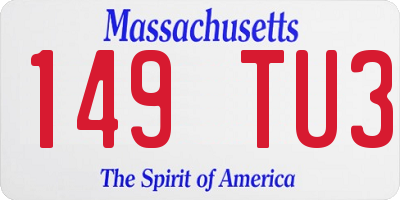 MA license plate 149TU3