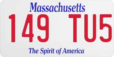 MA license plate 149TU5