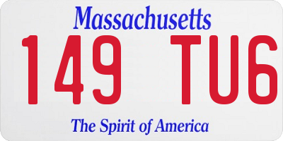 MA license plate 149TU6