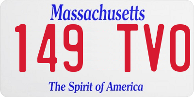 MA license plate 149TV0