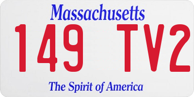 MA license plate 149TV2