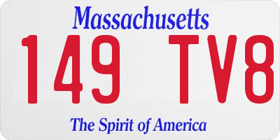 MA license plate 149TV8