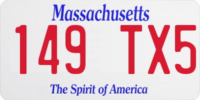 MA license plate 149TX5