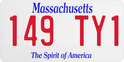 MA license plate 149TY1