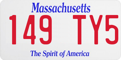 MA license plate 149TY5