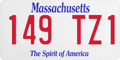 MA license plate 149TZ1