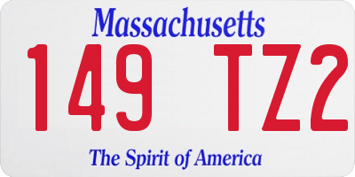 MA license plate 149TZ2