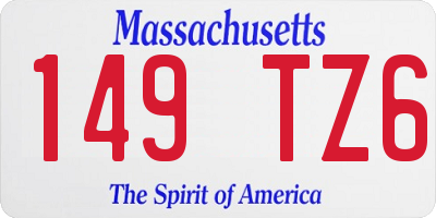 MA license plate 149TZ6