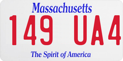MA license plate 149UA4