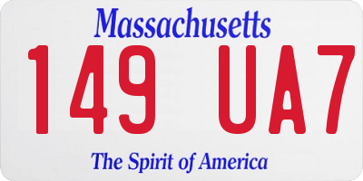 MA license plate 149UA7