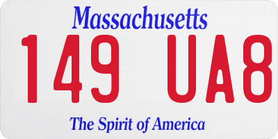 MA license plate 149UA8