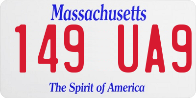 MA license plate 149UA9