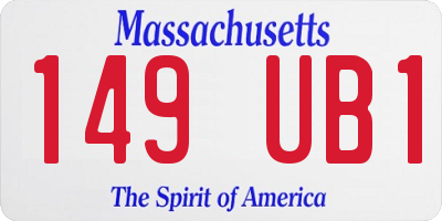 MA license plate 149UB1