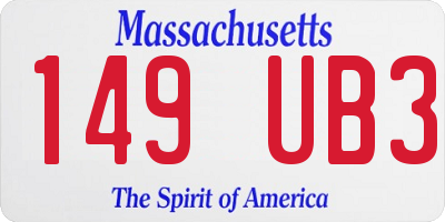 MA license plate 149UB3