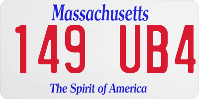 MA license plate 149UB4