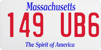 MA license plate 149UB6