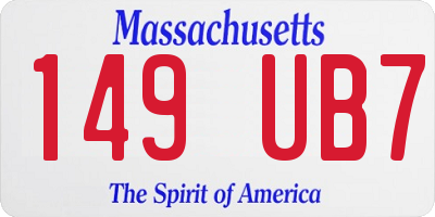 MA license plate 149UB7