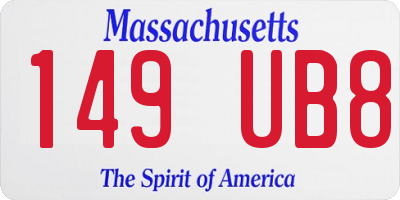 MA license plate 149UB8