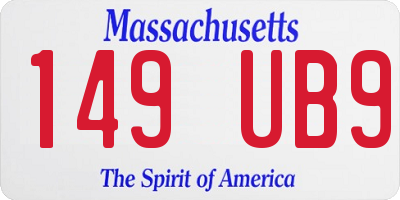 MA license plate 149UB9