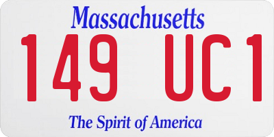 MA license plate 149UC1
