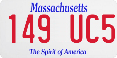 MA license plate 149UC5