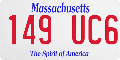 MA license plate 149UC6
