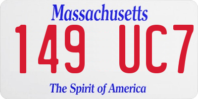MA license plate 149UC7