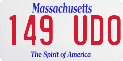 MA license plate 149UD0