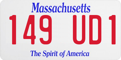 MA license plate 149UD1