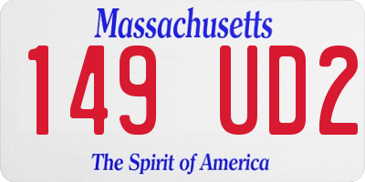 MA license plate 149UD2