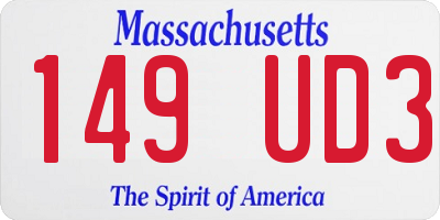 MA license plate 149UD3