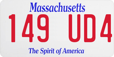 MA license plate 149UD4