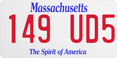MA license plate 149UD5