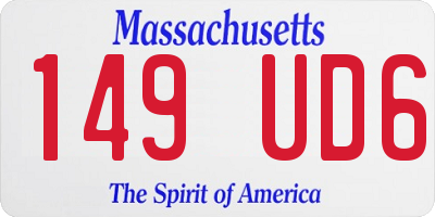MA license plate 149UD6