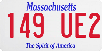 MA license plate 149UE2