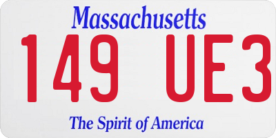 MA license plate 149UE3