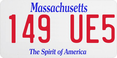 MA license plate 149UE5
