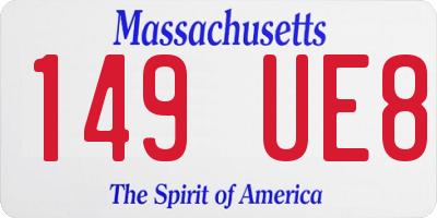 MA license plate 149UE8