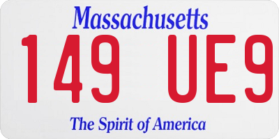 MA license plate 149UE9