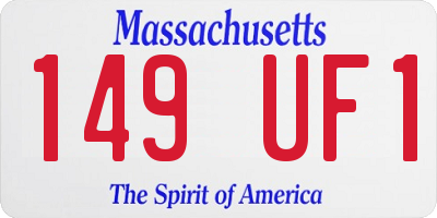 MA license plate 149UF1