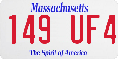 MA license plate 149UF4