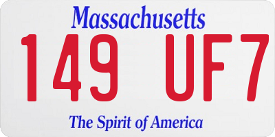 MA license plate 149UF7