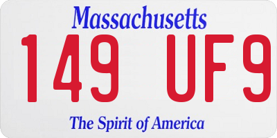 MA license plate 149UF9