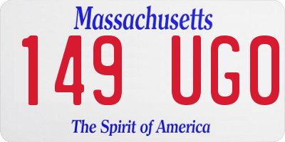 MA license plate 149UG0