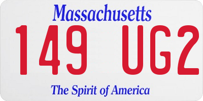 MA license plate 149UG2