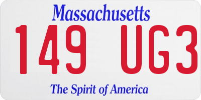 MA license plate 149UG3