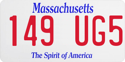 MA license plate 149UG5
