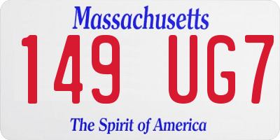 MA license plate 149UG7
